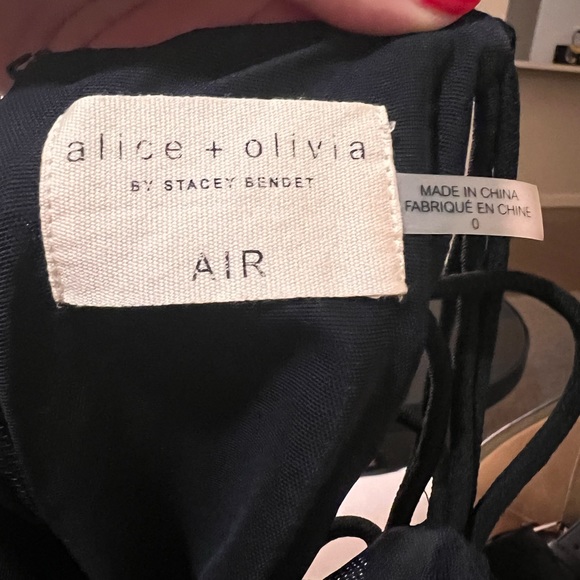 Alice + Olivia Black Midi Polyester Dress, Size 0 - Picture 3 of 4